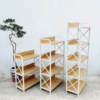 Kệ Sắt, Kệ Nhà Bếp Khung Sắt Sơn Tĩnh Điện Mặt Gỗ MDF Phủ Melamin Chống Ẩm Mốc, Chống Xước Hiệu Quả