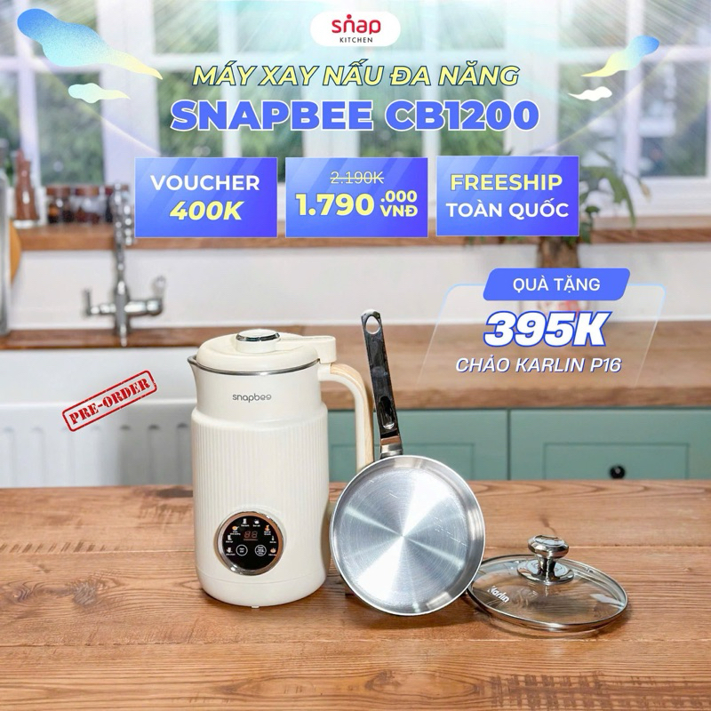 (Rẻ vô địch) (Chính hãng) Máy nấu sữa hạt Snapbee CB1200 - bảo hành 24 tháng