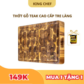 [ TẶNG THÌA] Thớt gỗ teak  cao cấp cắt thái băm chặt dùng cho gia đình Thuơng hiệu Tre Làng