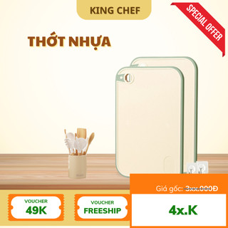  Thớt nhựa kháng khuẩn cao cấp Kingchef – cắt thái đa năng chống trơn trượt an toàn kèm hộp đựng tiện lợi 