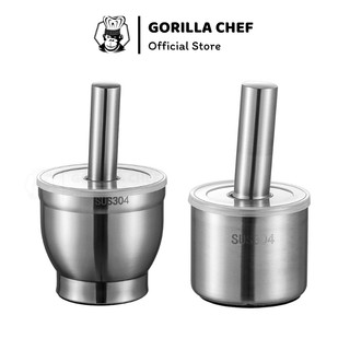  Bộ chày cối giã tay inox 304 kháng khuẩn 99,9% GORILLA CHEF cối giã tỏi ớt gia vị nấu ăn 