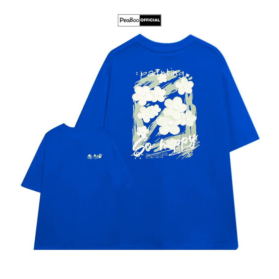 Áo Thun Nữ, Áo Phông Unisex By PEABOO Mã TN So Happy Chất Cotton Thoáng Mát Form Rộng Tay Lỡ Cho Nam Nữ | BigBuy360 - bigbuy360.vn