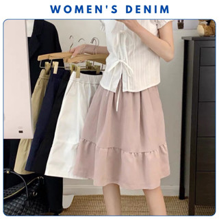 Chân váy chữ A cạp cao tôn dáng phối bèo dễ thương Chân váy ngắn nữ 2 lớp chất kaki cao cấp mặc đi chơi dạo phố CV79