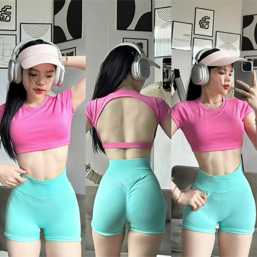 Áo Croptop Hở Lưng Thể Thao Kèm Mút A3 Tập Gym-Yoga-Aerobic⚡️ Hàng xuất khẩu ⚡️ | BigBuy360 - bigbuy360.vn