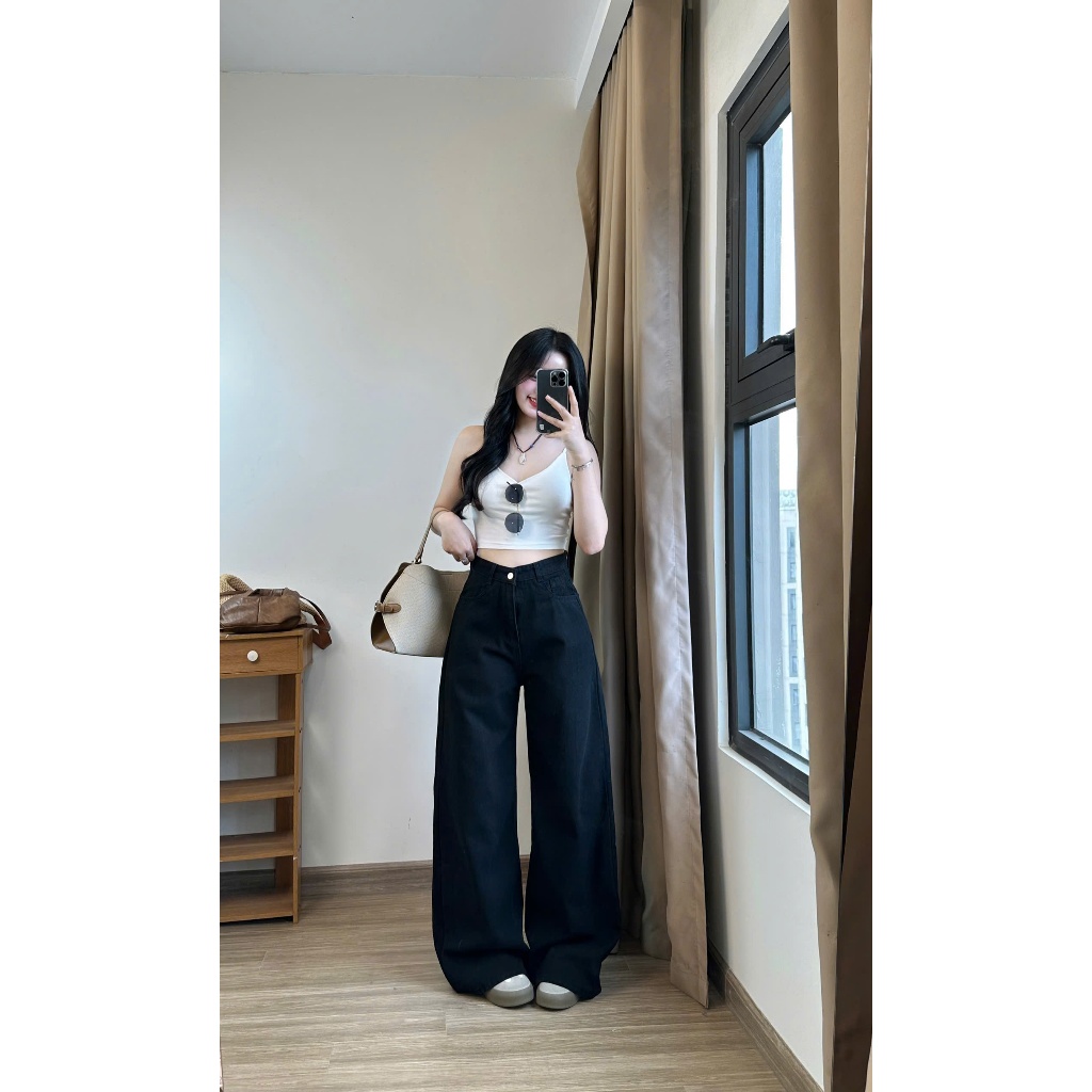 Quần Jeans Ống Loe rộng Màu Trắng Form Rộng Dài  168.fashion | BigBuy360 - bigbuy360.vn