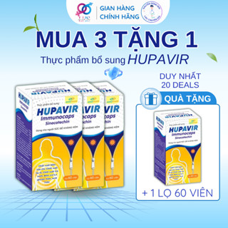 [MUA 3 TẶNG 1] Viên uống HUPAVIR Immunocaps 60v hỗ trợ đào thải HPV, sùi mào gà, tăng sức đề kháng