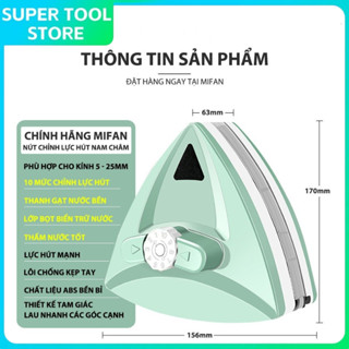 Bộ Lau Kính 2 Mặt Nam Châm Thông Minh - Làm sạch cửa kiếng hai mặt nhà cao tầng chung cư - Nút điều chỉnh lực hút