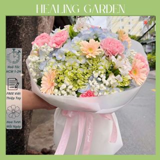   HỎA TỐC HCM  HOA TƯƠI    Bó hoa Cẩm tú cầu mix tone hồng ngọt ngào 