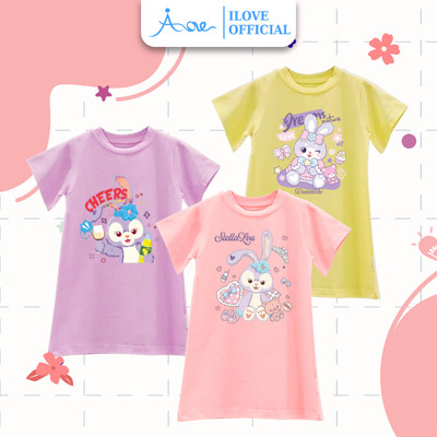 [MỚI] Váy CHỮ A cho bé AORE, Váy dáng Suông dáng lửng trên gối in hình THỎ STELLALOU đáng yêu, cotton thoáng mát 8-34kg