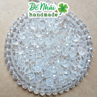 50 Hạt Pha Lê Hình Tròn Dẹp (Bánh Cam) 8mm