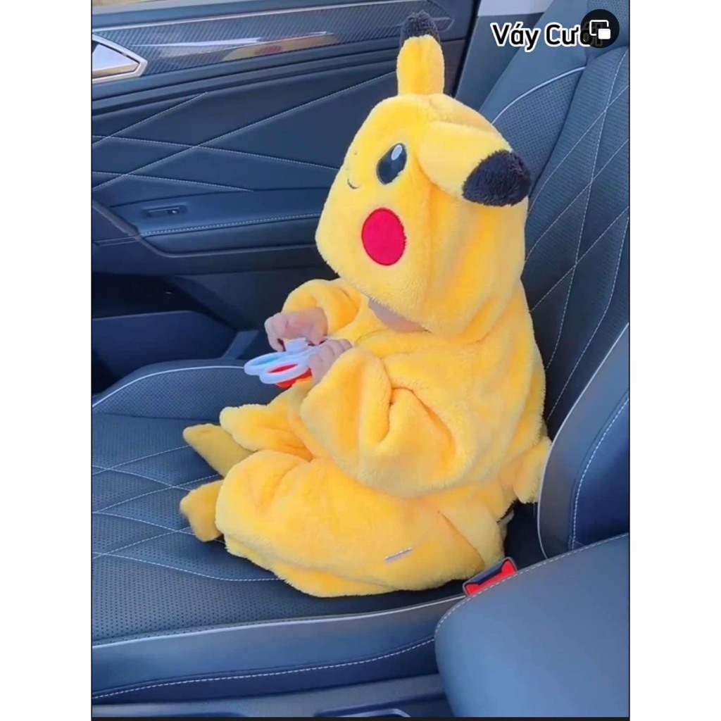 Quần áo body PIKACHU liền thân lông thú cho bé trai gái