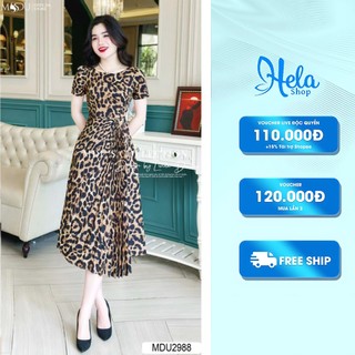 Váy Tơ Cát K61-d2-1 Dáng Váy Xòe Nhẹ Cùng Với Họa Tiết Da Báo Đầy Cá Tính Từ Mdu MDU2988