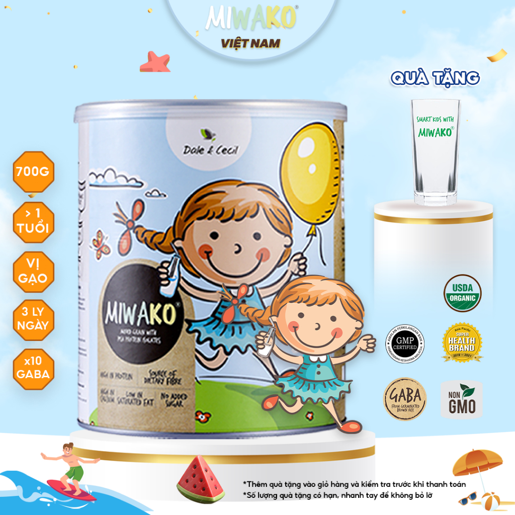 Sữa Hạt Thực Vật Hữu Cơ Miwako Vị Gạo Hộp 700g Từ Đạm Quý Chuẩn Hữu Cơ Hoa Kỳ - Miwako Official