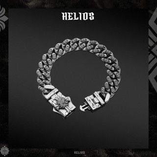 Vòng tay bạc nam, nữ HeliSilver River Lotus 12mm Helios Original S925 2m5