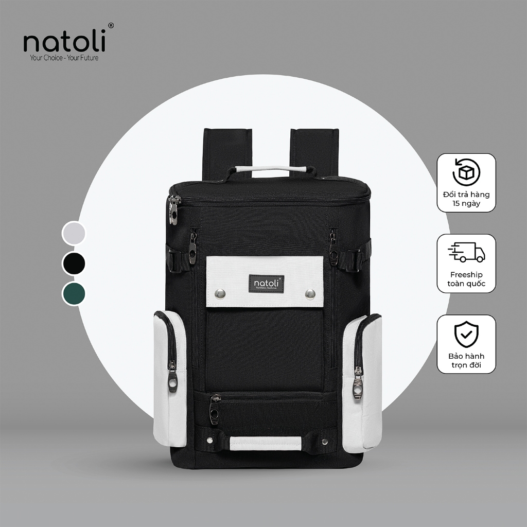 Balo nam đi học đựng laptop chống sốc NATOLI nhiều ngăn đi làm đi chơi cao cấp BST CORE BACKPACK B9