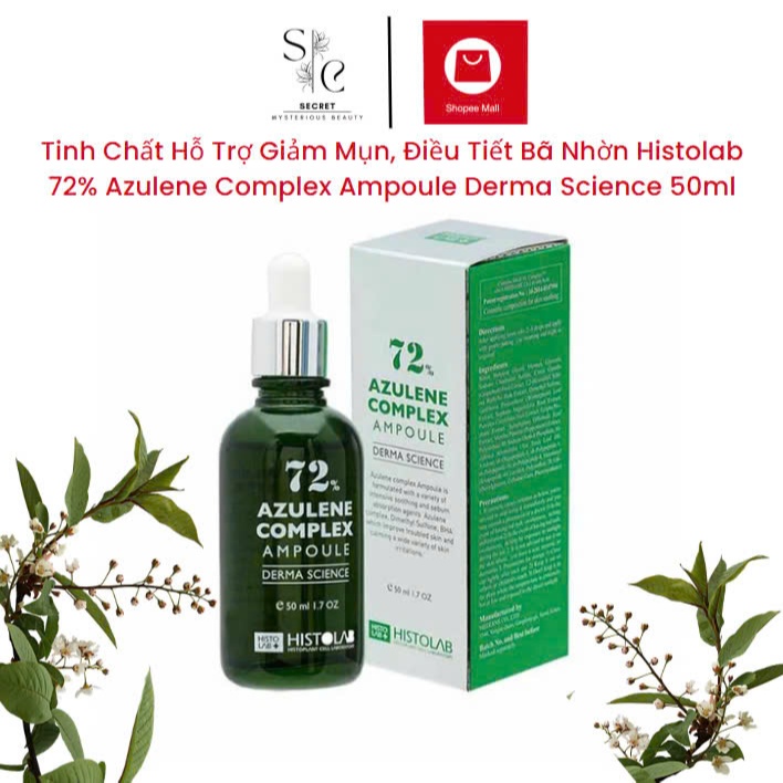Tinh Chất Hỗ Trợ Giảm Mụn, Điều Tiết Bã Nhờn Histolab 72% Azulene Complex Ampoule Derma Science 50ml