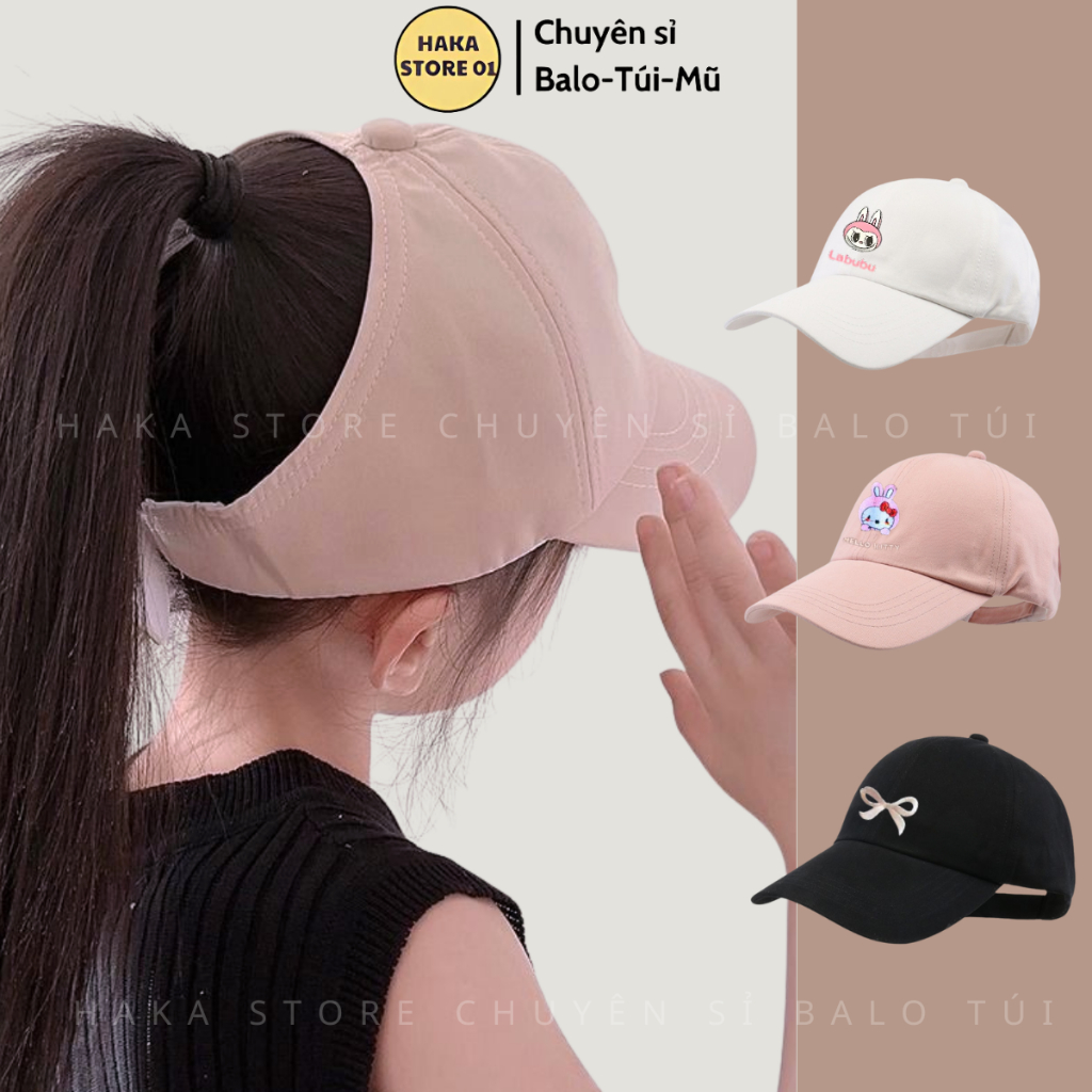 Mũ lưỡi trai cho bé từ 3-10 tuổi họa tiết hoạt hình Khủng Long Kuromi Hellokitty Labubu Nơ