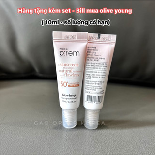 (Hàng tặng 10ml)Kem chống nắng vật lý nâng tone màu be, căng bóng MAKEPREM GLOW BEIGE TONE UP SUN CREAM - 10ml