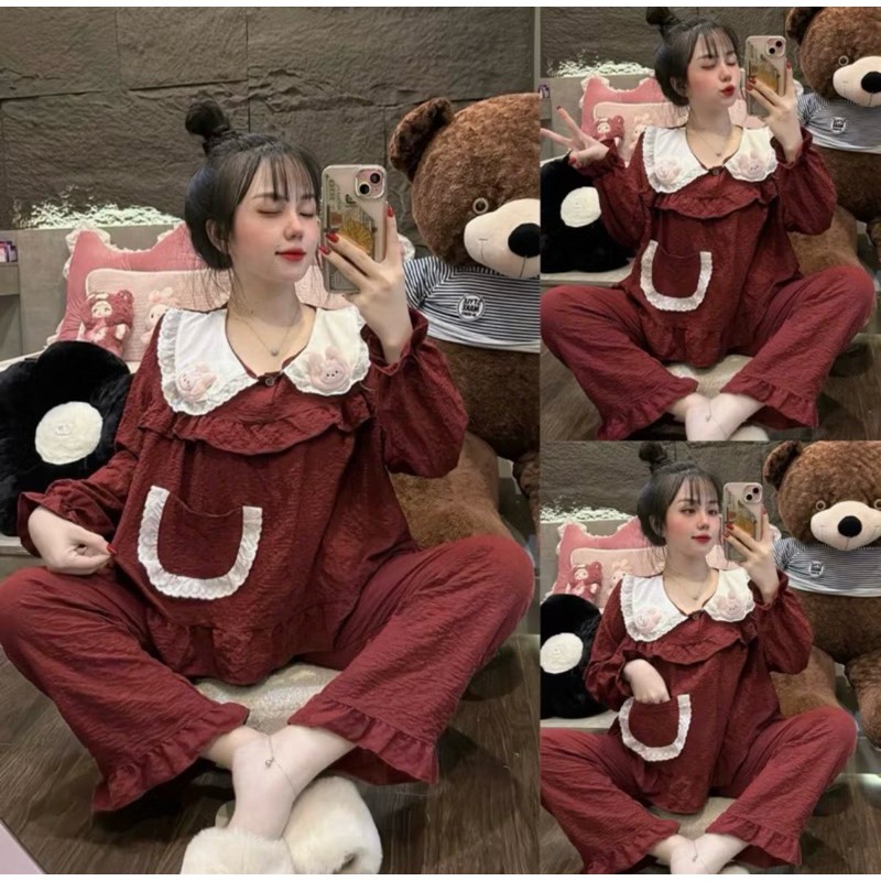 Set Bộ Ngủ Đũi Kèm Phụ Kiện Thỏ Cổ Tay Dài