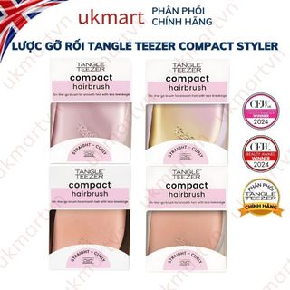  Lược gỡ rối và tạo kiểu Tangle Teezer Compact Styler dành cho tóc thẳng và xoăn size du lịch. 