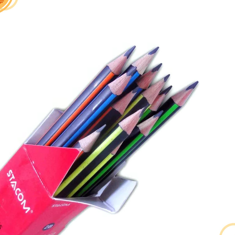 (Hộp 12 Cây) Bút Chì Gỗ 2B Stacom PC103