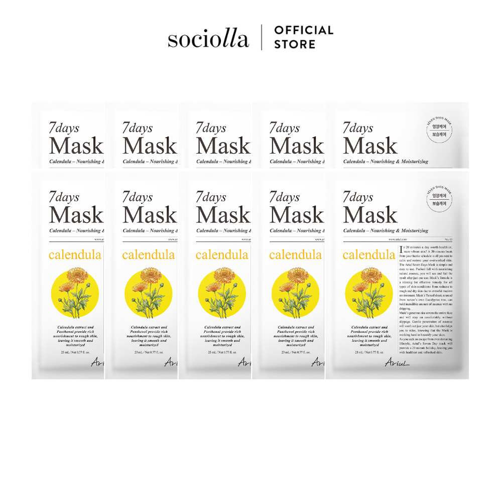 Combo Mặt Nạ Hoa Cúc Ariul 7 Days Mask Calendula P 23ml