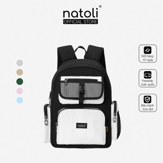 Balo local brand học sinh hàn quốc thương hiệu NATOLI chất vải canvas thời trang chống nước dày dặn ICON BACKPACK B13