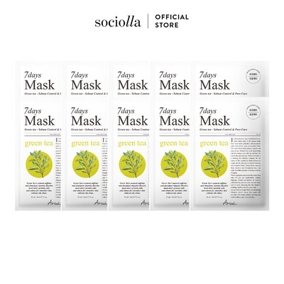 [HSD Trước 08/2027] Combo Mặt Nạ Trà Xanh Ariul 7days Mask+ Green Tea S 20 ml