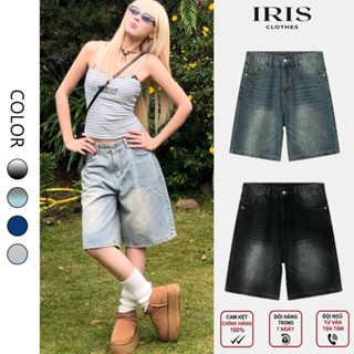 Quần Short Jeans Lửng Wash Màu Retro Form Cạp thấp Ống Rộng, Quần Ngố Bò Unisex Nam Nữ