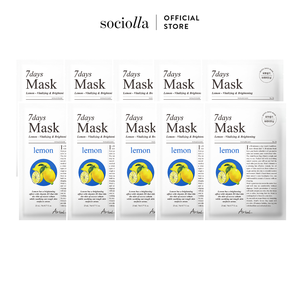 Combo Mặt Nạ Chanh Vàng Ariul 7 Days Mask Lemon C 23ml