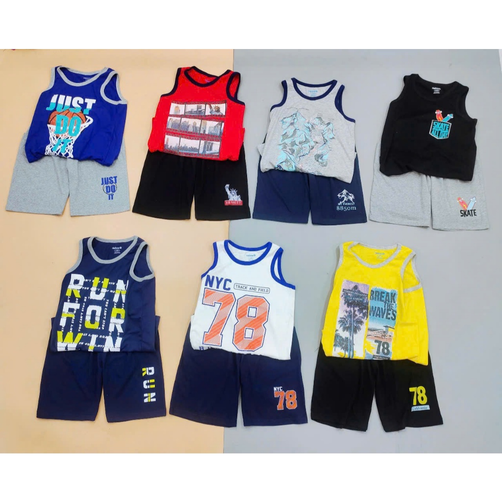 Bộ ba lỗ sát nách bé trai Hozzy size đại cồ 30-65kg chất 100% cotton mềm mát (K7-2)