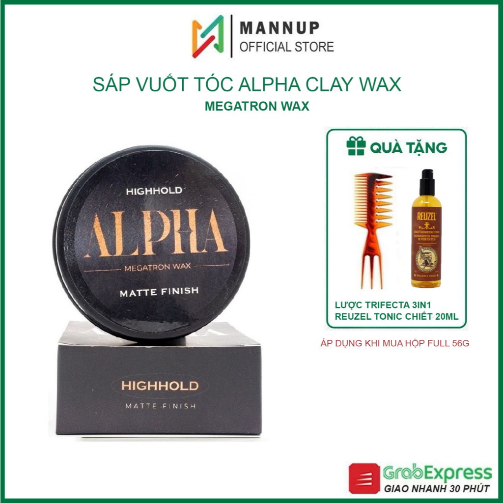 [Chính Hãng 100%] Sáp Vuốt Tóc Alpha Clay Wax 56g
