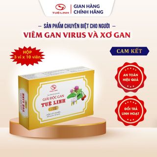  Giải độc gan Tuệ Linh PLUS  Chính hãng  - Giải độc & Bảo vệ gan - Hộp 3 vỉ x 10 viên 