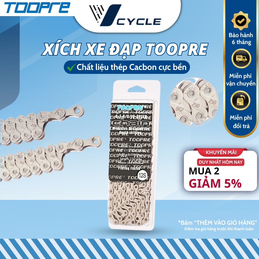 [Chính hãng Toopre] Hàng Fullbox Xích xe đạp 6s/7s/8s/9s/10s/11s/12s
