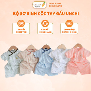 Bộ Cộc Sơ Sinh Bé Trai Bé Gái Unchi Chất Tăm Lạnh In Hình Mềm Mịn Co Dãn Bốn Chiều