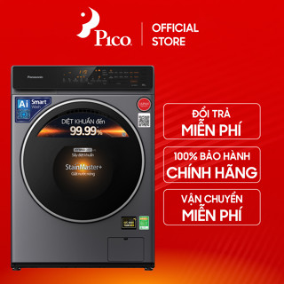   Pico Official - Lắp đặt 0Đ HN HCM  Máy giặt lồng ngang Panasonic NA-V10FC1LVT 10 kg giặt màu xám bạc 