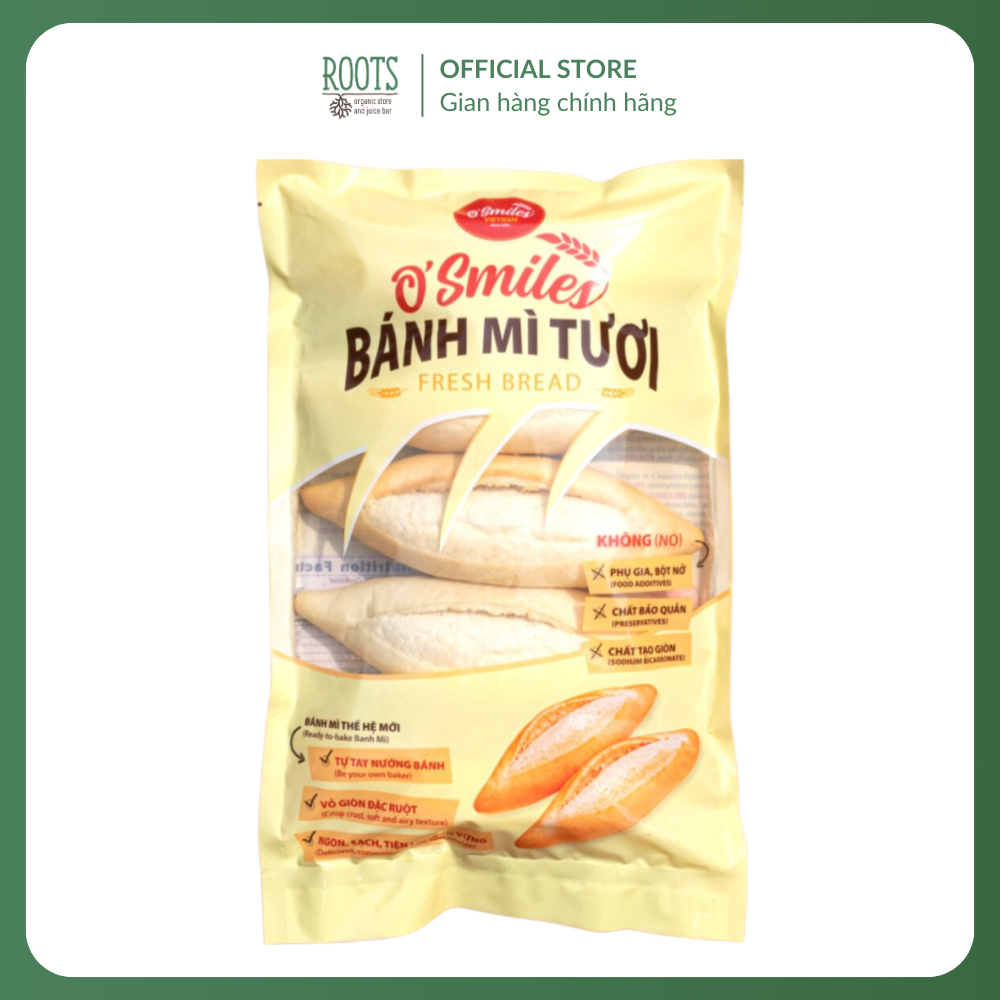 (Ship hỏa tốc) O'SMILES - Bánh Mì Tươi Đông Lạnh, Frozen Fresh Bread, 5 Ổ (350g)