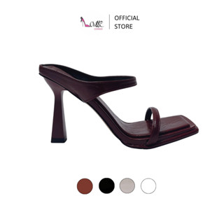 LOVIIECORNER DÉP CAO GÓT NỮ MŨI VUÔNG - GUỐC MULES NỮ CÔNG SỞ QUAI NGANG MẢNH BASIC GÓT 9 PHÂN - DD230762