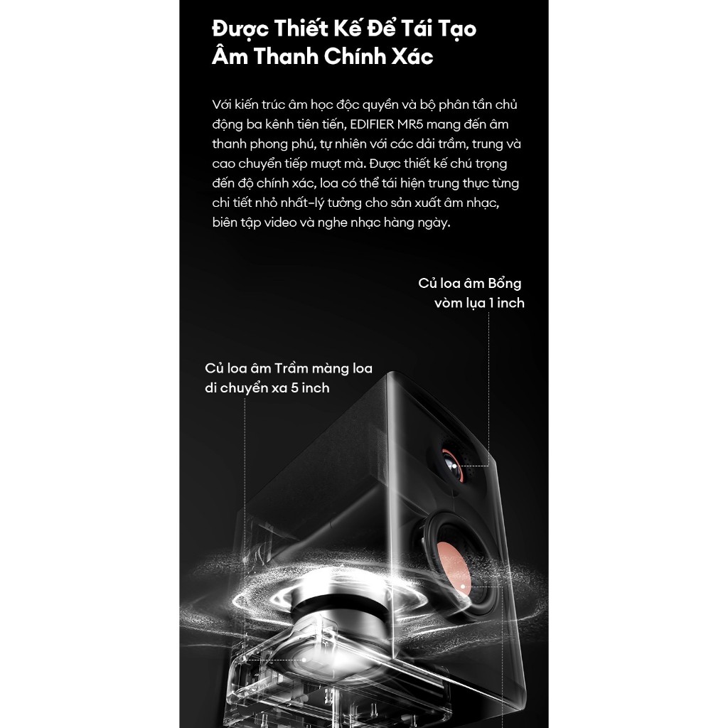 Loa Kiểm Âm Bluetooth EDIFIER MR5 | Công Suất 110W | Âm Thanh Chuyên Nghiệp | Hi-Res Audio Wireless | Bảo Hành 15 Tháng | BigBuy360 - bigbuy360.vn