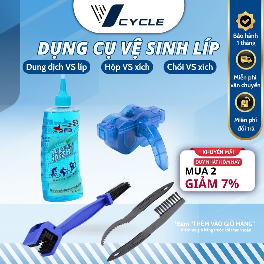Combo Dung dịch vệ sinh, bộ dụng cụ vệ sinh xích líp xe đạp