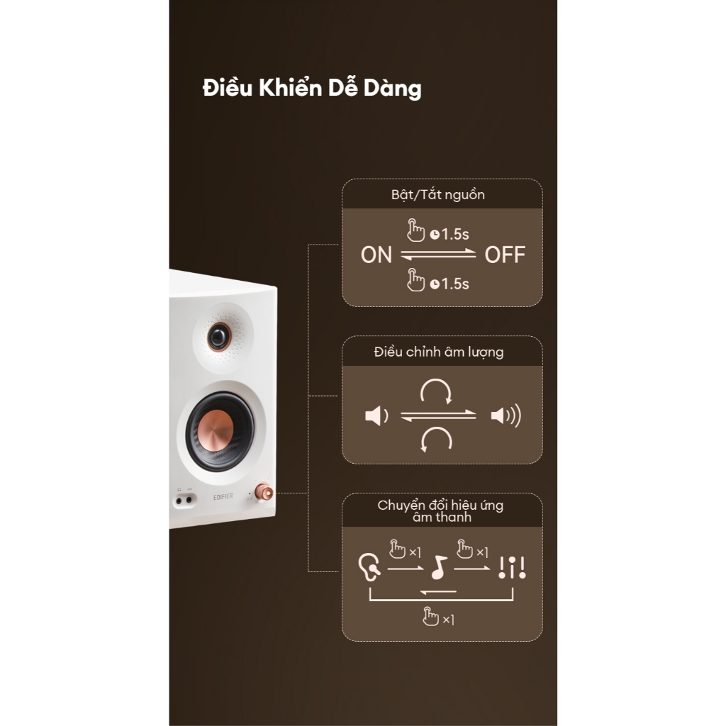 Loa Kiểm Âm Bluetooth EDIFIER MR5 | Công Suất 110W | Âm Thanh Chuyên Nghiệp | Hi-Res Audio Wireless | Bảo Hành 15 Tháng | BigBuy360 - bigbuy360.vn