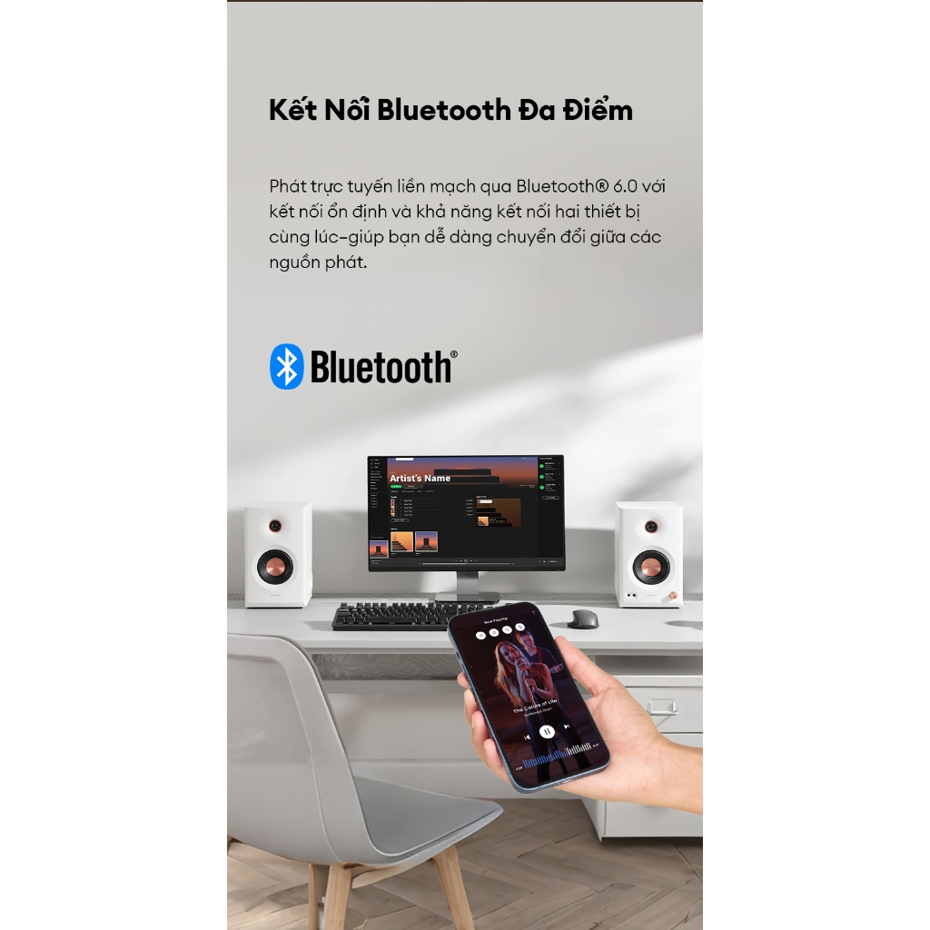 Loa Kiểm Âm Bluetooth EDIFIER MR5 | Công Suất 110W | Âm Thanh Chuyên Nghiệp | Hi-Res Audio Wireless | Bảo Hành 15 Tháng | BigBuy360 - bigbuy360.vn