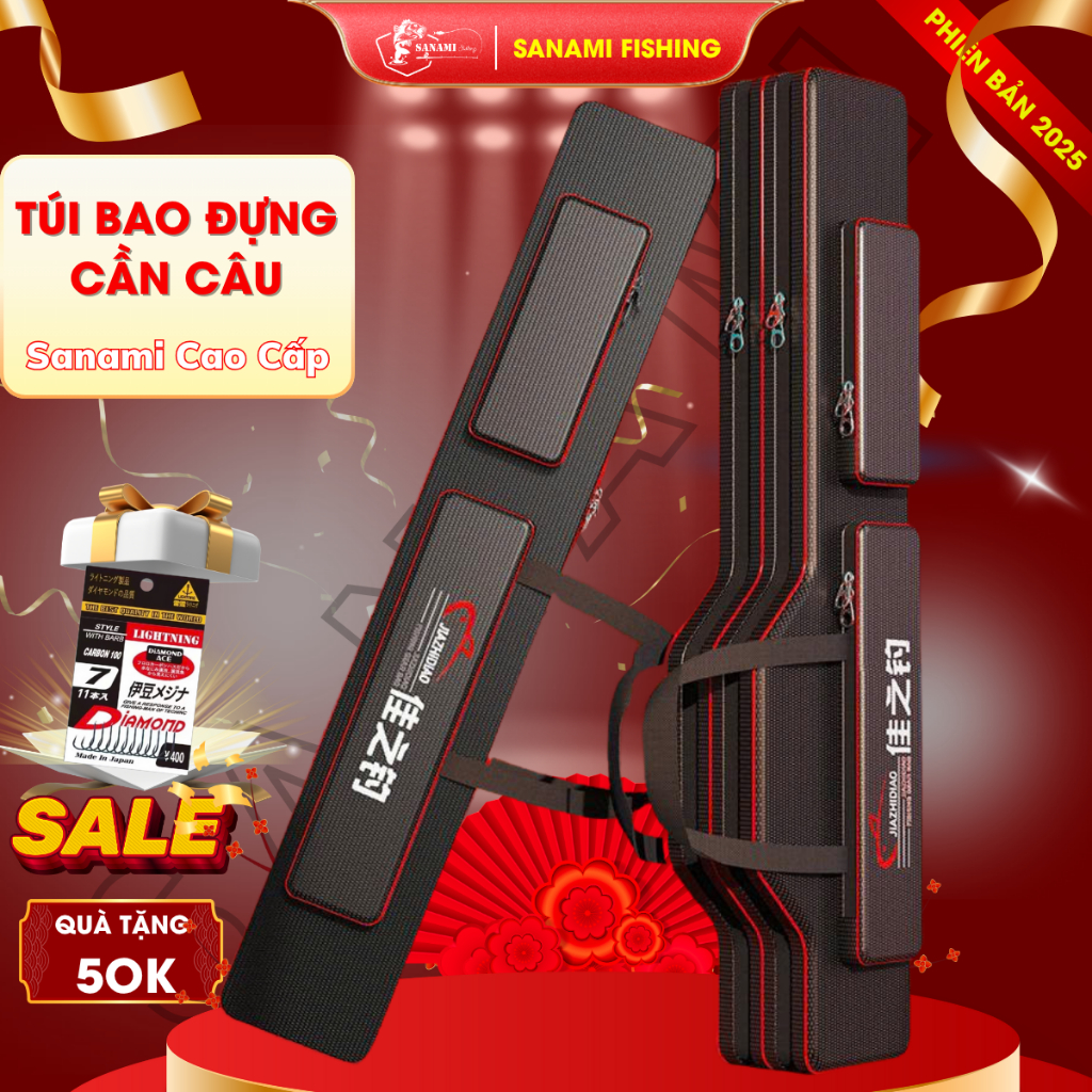 [Tặng Lưỡi 30k] Túi Đựng Cần Câu Bao Đựng Cần Câu Tay, Câu Máy Cao Cấp TC11