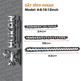 Dây xích HUKAN 6 inch - 8 icnh - 10 inch - 12 inch của máy cưa xích pin Thép chịu lực Lưỡi sắc bén 