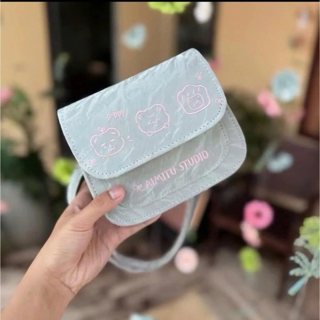 Túi Xách Nữ Dáng Bầu Da Nhung Họa Tiết Mèo Xinh Yêu Kèm Ngăn Phụ size 19 - DK239 | BigBuy360 - bigbuy360.vn