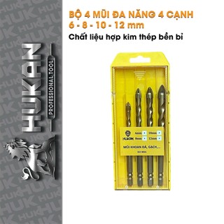  Mũi Khoan HUKAN Đa Năng 4 Cạnh Chuôi Lục Giác 6.35 - Mũi Khoan Gạch Men bền đẹp 