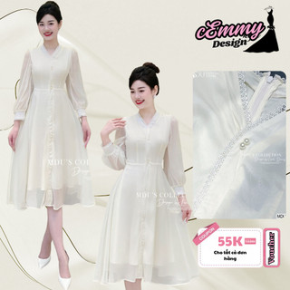 Váy Tơ Óng K67-D1-4 MDU3392 Dáng Váy Xòe,đính Cúc Ngọc Sang Trọng Từ MDU