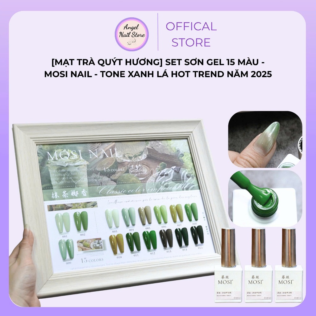 Set 15 Màu Sơn Gel Nail Mosi Mạt Trà Quýt Hương - Chất Gel Mịn, Giữ Màu Lâu
