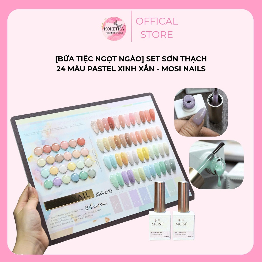 Set 24 Chai Sơn Thạch Mosi Nail Bữa Tiệc Ngọt Ngào – Tông Màu Ngọt Ngào, Bền Màu