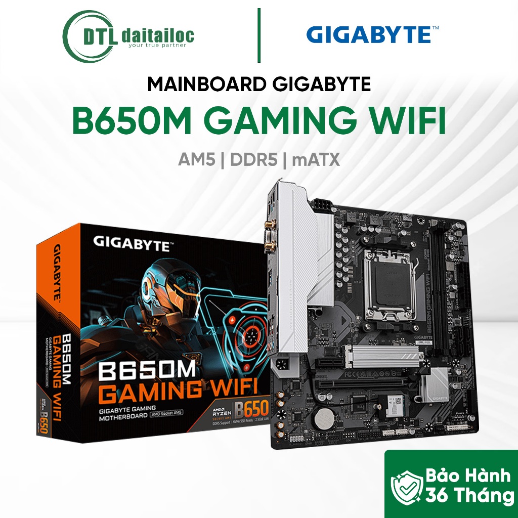 MAINBOARD Bo Mạch Chủ GIGABYTE B650M GAMING WIFI AM5 DDR5 mATX | Chính Hãng | Bảo Hành 36 Tháng